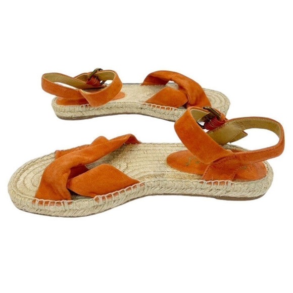 SPLENDID Women's Espadrille Wedge Sandal, Orange Fairfax Suede SZ 9.5 NEW - Picture 5 of 7